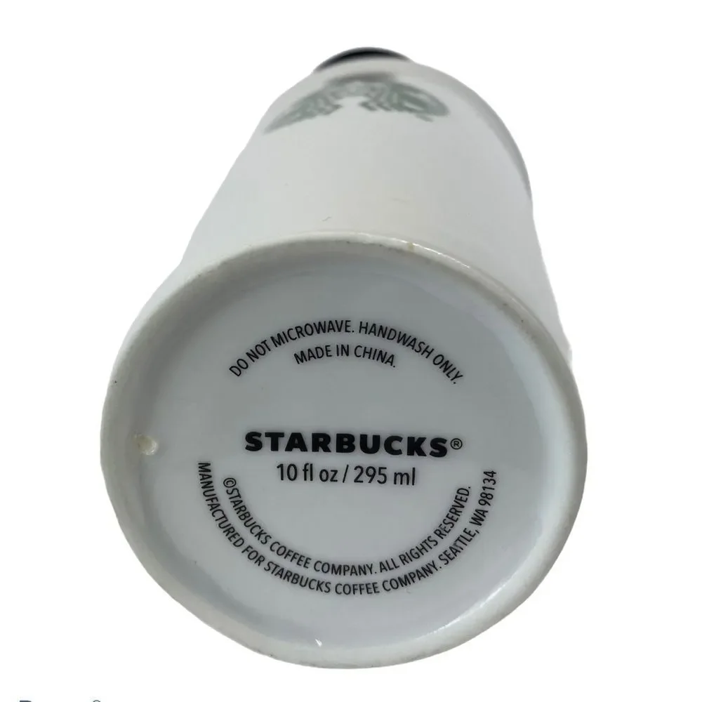 Starbucks ceramic white 10 oz. tumbler green logo